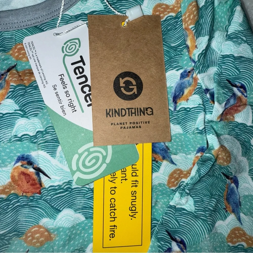 Kind thing kids 2 piece pajama‎ set tropical bird print NWT